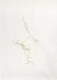 Clemens Wolf, Line drawing, 2018, epoxid on parachute cord on paper; framed