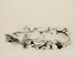 Karl Korab, Untitled, charcoal on paper; unframed