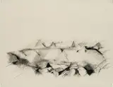 Karl Korab, Untitled, charcoal on paper; unframed