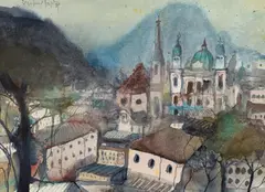 Bernhard Vogel, Untitled (Salzburg), 1989, watercolour on paper; framed