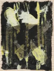 Walter Vopava, Untitled, 1991, mixed media on newspaper; framed