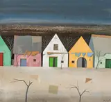Karl Korab, Untitled, mixed media on paper; framed