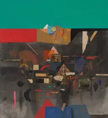 Karl Korab, Untitled, 2022, mixed media on paper; framed