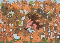 Robert Zeppel-Sperl, Untitled, mixed media on cardboard; unframed