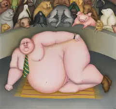 Erna Frank, Peep Show, 1989, oil on canvas; framed