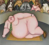 Erna Frank, Peep Show, 1989, oil on canvas; framed