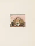 Karl Korab, Untitled (from the portfolio "Der Mann ohne Schnurrbart"), 1972, colour etching; framed