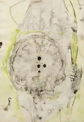Ja so und so by Oswald Oberhuber, 1949, mixed media on paper; framed, sold Mar 2024