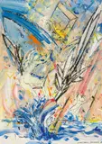 Lichtjagd by Christian Ludwig Attersee, 1987, mixed media on paper; framed, sold Mar 2024