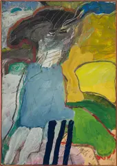 Eduard Angeli, Portrait d'Aylin, 1968, mixed media on paper, on canvas; framed