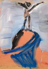 Untitled by Siegfried Anzinger, 1981, mixed media on paper; framed, sold Mar 2024