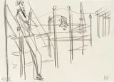 Werner Berg, Wartender, 1967, pencil on paper; framed