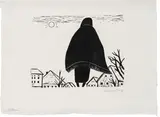 Werner Berg, Dörflerin, 1951, woodcut on paper; unframed