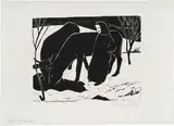 Werner Berg, Wintertränke, 1934, woodcut on paper; framed