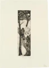 Werner Berg, Verschneiter Park, 1929, etching on paper; framed