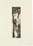 Werner Berg, Verschneiter Park, 1929, etching on paper; framed