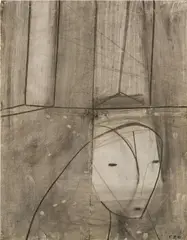 Franz Blaas, Untitled, 1990, mixed media on paper; framed