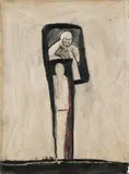 Franz Blaas, Untitled, 1989, mixed media on solid paper; framed