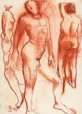 Oskar Bottoli, Untitled, 1980, red chalk on paper; framed