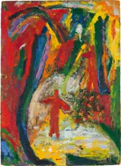 Gunter Damisch, Untitled, 1989, oil on cardboard; unframed