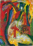 Gunter Damisch, Untitled, 1989, oil on cardboard; unframed