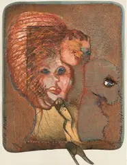Peter Dwořak, Der letzte Kopftanz, 1981/44, mixed media on paper; framed