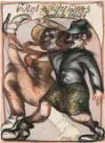 Peter Dwořak, Mixi + Mixi Maus / Scotch Mixi, mixed media on paper; framed