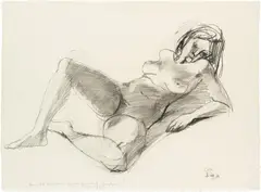 Georg Eisler, Lying nude, 1974, pencil on paper; unframed