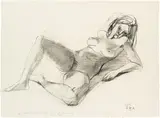 Georg Eisler, Lying nude, 1974, pencil on paper; unframed