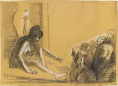 Georg Eisler, Phoenix Club, 1973, mixed media on paper; framed