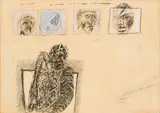 Tone Fink, Sportkrüppel, 1976, mixed media on paper; framed