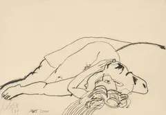 Karl Anton Fleck, Nude, 1979, graphite on paper; framed