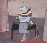 Fritz Fröhlich, Favorit der Familie, 1984, oil on canvas; framed