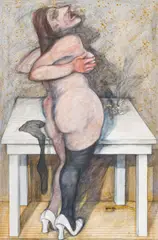 Adolf Frohner, Untitled, 1977, mixed media on canvas; framed