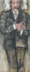 Adolf Frohner, Untitled, 1981, oil on wooden board; framed