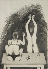 Adolf Frohner, Untitled, 1972, graphite on paper; framed