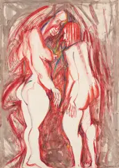 Untitled by Adolf Frohner, mixed media on paper; framed, sold Mar 2024