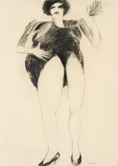 Nude by Adolf Frohner, pencil on paper; framed, sold Mar 2024