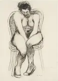 Adolf Frohner, Untitled, graphite on paper; framed