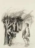 Adolf Frohner, Untitled, mixed media on paper; unframed