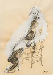Rudolf Hoflehner, Untitled, 1977, mixed media on paper; framed