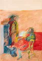 Rudolf Hoflehner, Untitled, 1985, mixed media on paper; unframed