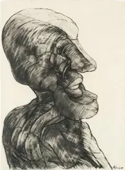 Rudolf Hoflehner, Untitled, 1975, mixed media on paper; framed