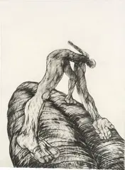 Rudolf Hoflehner, Untitled, 1975, graphite on paper; framed