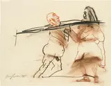 Alfred Hrdlicka, Untitled (from the cycle "Bauernkriege"), 1981, mixed media on paper; unframed