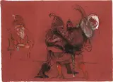 Alfred Hrdlicka, Untitled (from the cycle "Bauernkriege"), 1981, mixed media on paper; unframed