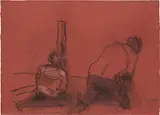 Alfred Hrdlicka, An den Pfahl gebunden (from the cycle "Bauernkriege"), 1981, mixed media on paper; unframed