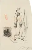 Alfred Hrdlicka, Nude study (painted on both sides), 1979, mixed media on paper; unframed