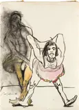 Alfred Hrdlicka, Dancers - Travesty, 1981, mixed media on paper; unframed