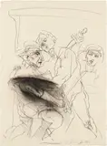 Alfred Hrdlicka, Study on Goethe's Faust, 1982, mixed media on paper; unframed